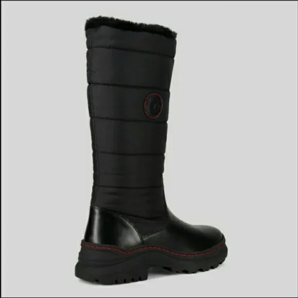NEW Aquatherm Canada Adie black leather quilted tall winter boots 7