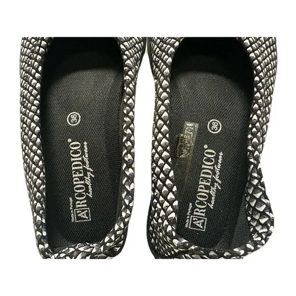 NEW Arcopedico L15 Ballet Flats EU 36 US 5.5-6 Black White Lightweight Comfort