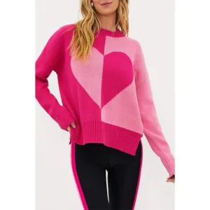 NEW BEACH RIOT callie sweater in pink/sugar heart