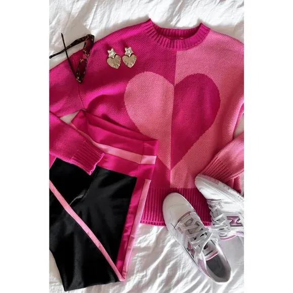 NEW BEACH RIOT callie sweater in pink/sugar heart