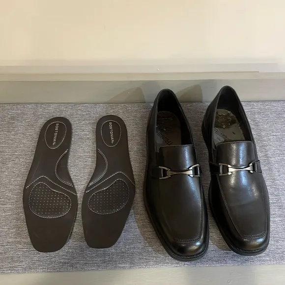 New Bostonian Men’s Slip on Loafers Size 11 Black Leather Work Comfort