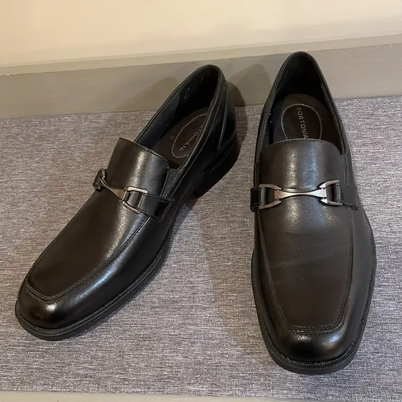 New Bostonian Men’s Slip on Loafers Size 11 Black Leather Work Comfort
