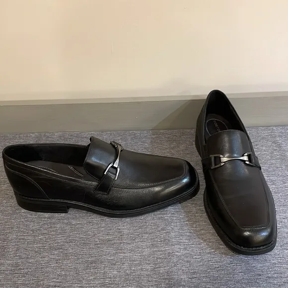 New Bostonian Men’s Slip on Loafers Size 11 Black Leather Work Comfort