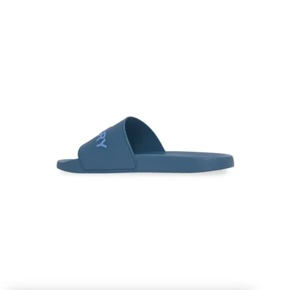 New BURBERRY Furley Logo Rubber Pool Slides Men