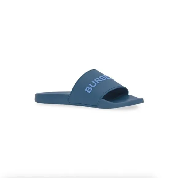 New BURBERRY Furley Logo Rubber Pool Slides Men