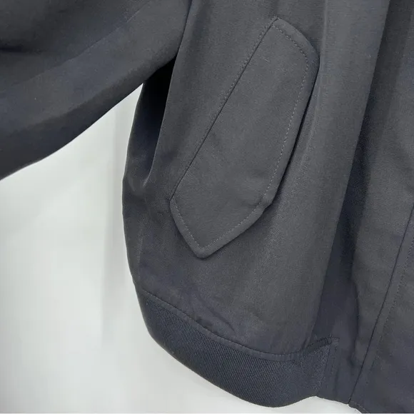 NEW City Chic Black Gathered Ruched Tie Cuffs Hidden Button Zipper Bomber Jacket