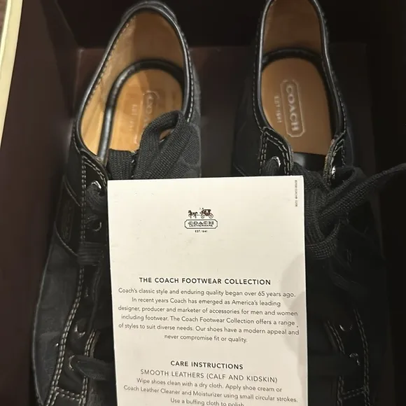 NEW! COACH Suee Black Signature Canvas Leather Fashion Sneakers A1258