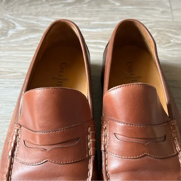 NEW Cole Haan Nike Air C08390 Tan Brown Leather Slip On Penny Loafer Shoe 10.5