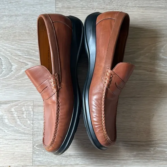 NEW Cole Haan Nike Air C08390 Tan Brown Leather Slip On Penny Loafer Shoe 10.5