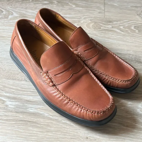 NEW Cole Haan Nike Air C08390 Tan Brown Leather Slip On Penny Loafer Shoe 10.5
