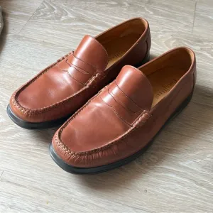 NEW Cole Haan Nike Air C08390 Tan Brown Leather Slip On Penny Loafer Shoe 10.5