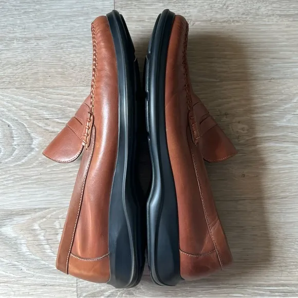 NEW Cole Haan Nike Air C08390 Tan Brown Leather Slip On Penny Loafer Shoe 10.5