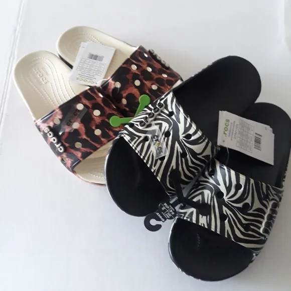 (New) Crocs Slides (2 pairs) (W10/M8)