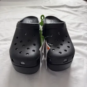 NEW Crocs Women's Siren Studded Clog Platform High Heel Black Slides M10/W12