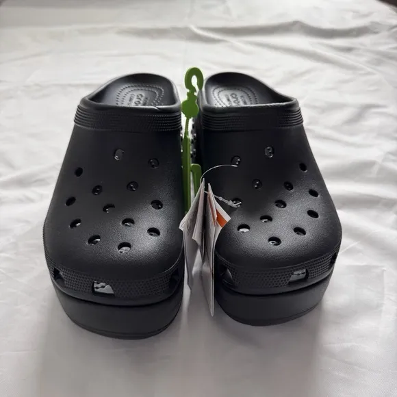 NEW Crocs Women's Siren Studded Clog Platform High Heel Black Slides M10/W12