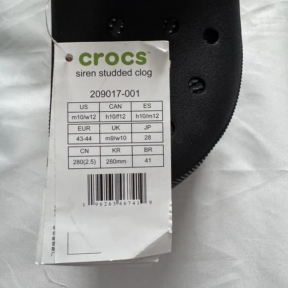 NEW Crocs Women's Siren Studded Clog Platform High Heel Black Slides M10/W12