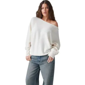 NEW CRUSH CASHMERE yangon boat neck sweater in organic white