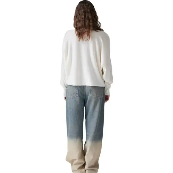 NEW CRUSH CASHMERE yangon boat neck sweater in organic white