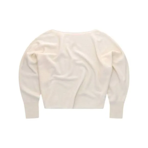 NEW CRUSH CASHMERE yangon boat neck sweater in organic white