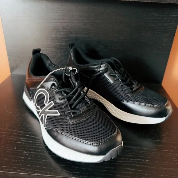 New designer Calvin Klein logo fashion leather soft comfortable sneakers
