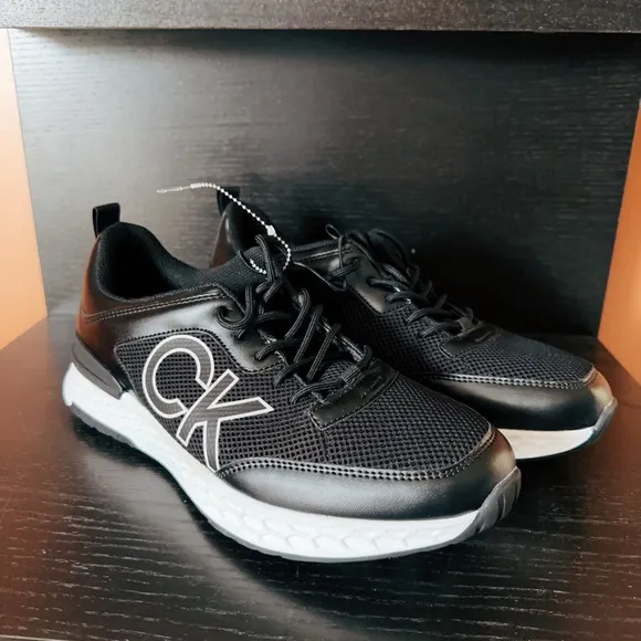 New designer Calvin Klein logo fashion leather soft comfortable sneakers