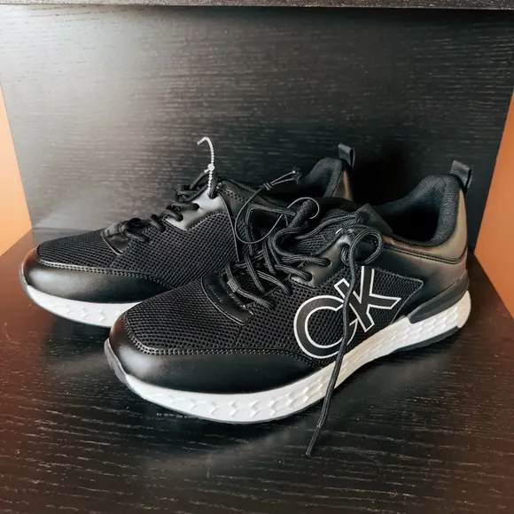 New designer Calvin Klein logo fashion leather soft comfortable sneakers