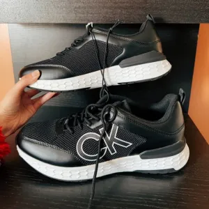 New designer Calvin Klein logo fashion leather soft comfortable sneakers