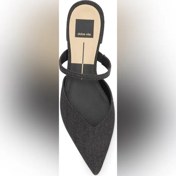 NEW Dolce Vita Black Denim Mule Flats