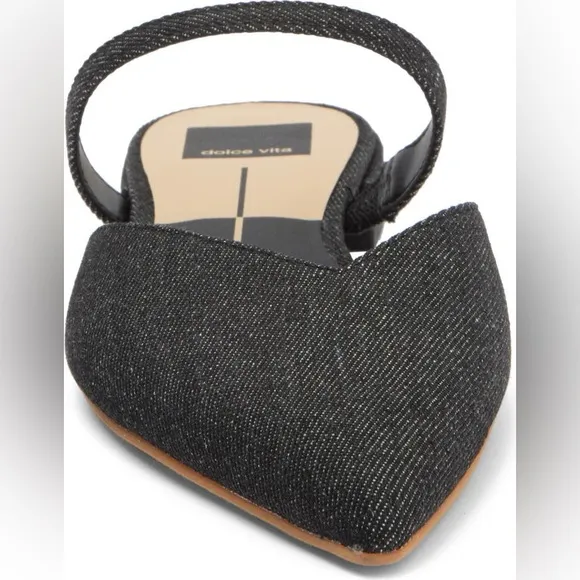 NEW Dolce Vita Black Denim Mule Flats