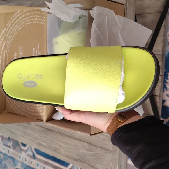 New Dr. Scholl's Women's Original Collection Pisces Max Slides In Lime Size 9