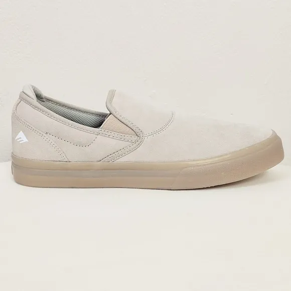 New Emerica Men's 10.5 Wino G6 Slip-On Shoes Tan Gray Skate Sneakers Low Top