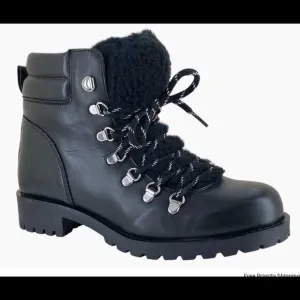 NEW ERIC MICHAEL Made In Portugal Waterproof Franki Leather Lace Up Booties 663m