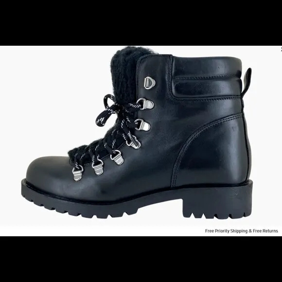 NEW ERIC MICHAEL Made In Portugal Waterproof Franki Leather Lace Up Booties 663m