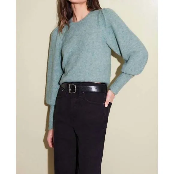 NEW FIFTEEN TWENTY lia shirred sleeve sweater in mint