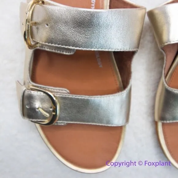 New! FitFlop Womens Gracie Leather Slides Platino, size 11‎