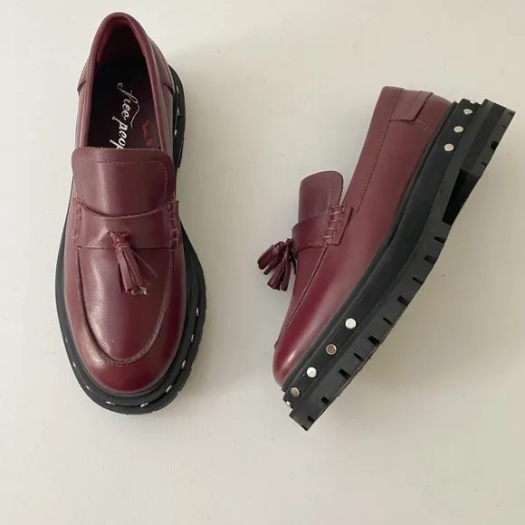 New Free People Teagan Tassel Loafers Shoes Lug Sole Platform