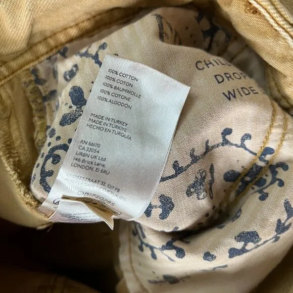 NEW Free People We The Free Chill Vibes Dropped Wide Leg Mustard Scout Jeans