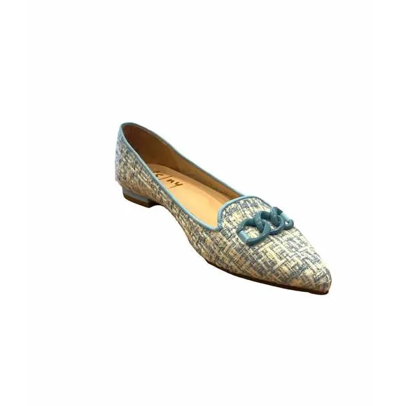 NEW FRENCH SOLE lilah loafers in blue tweed