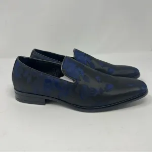 NEW Giorgio Brutini Winter Slip On Loafers Black Blue Floral Satin Size 7.5