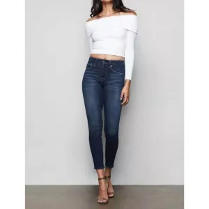 NEW GOOD AMERICAN good legs stretch denim high rise jeans in blue