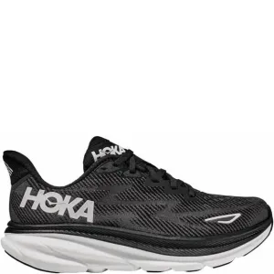 NEW HOKA women's clifton 9 sneakers in black/white