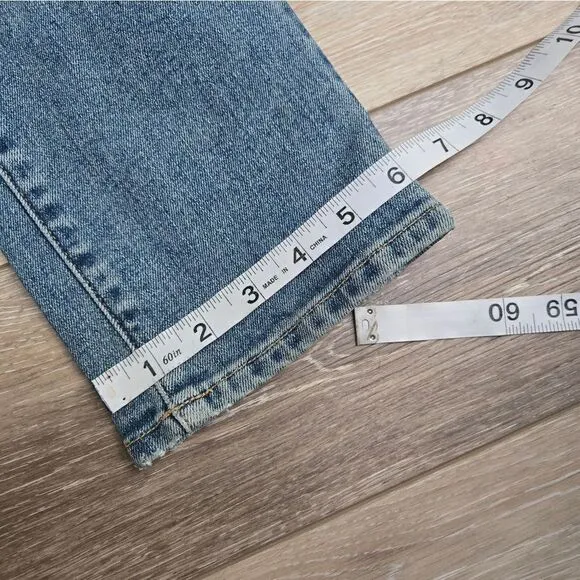 New Hudson Ace Slim Rebel Jeans tall 31 light med blue distressed