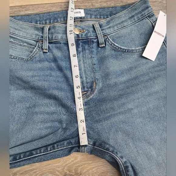 New Hudson Ace Slim Rebel Jeans tall 31 light med blue distressed