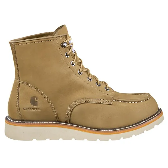 New in box 6&quot; MOC TOE WEDGE BOOT Carhartt Men's Tan Boots