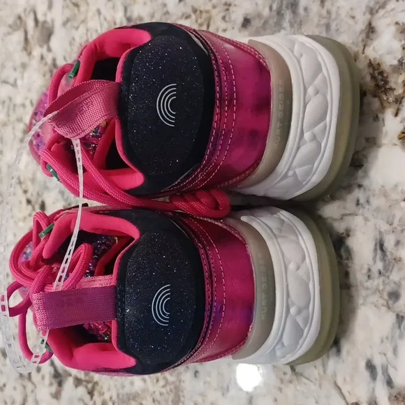 NEW Kurt Geiger London Leather and Tweed Kensington Sneakers Hot Pink