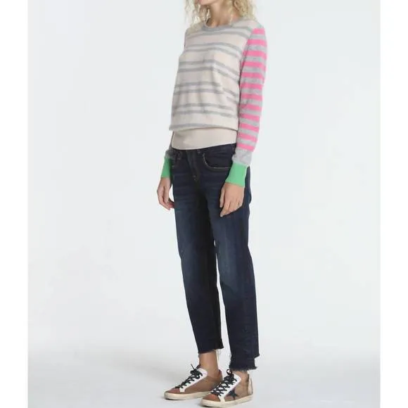 NEW LABEL THREAD jessie stripe crew sweater in dune
