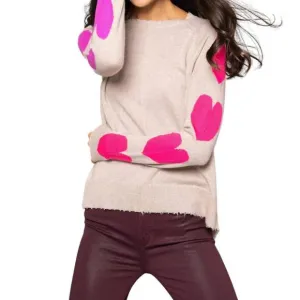 NEW LISA TODD heart stealer sweater in birch