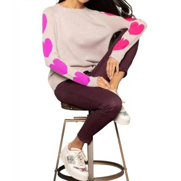 NEW LISA TODD heart stealer sweater in birch