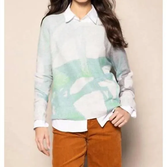 NEW LISA TODD painters punch sweater in blue hues