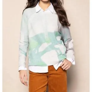 NEW LISA TODD painters punch sweater in blue hues